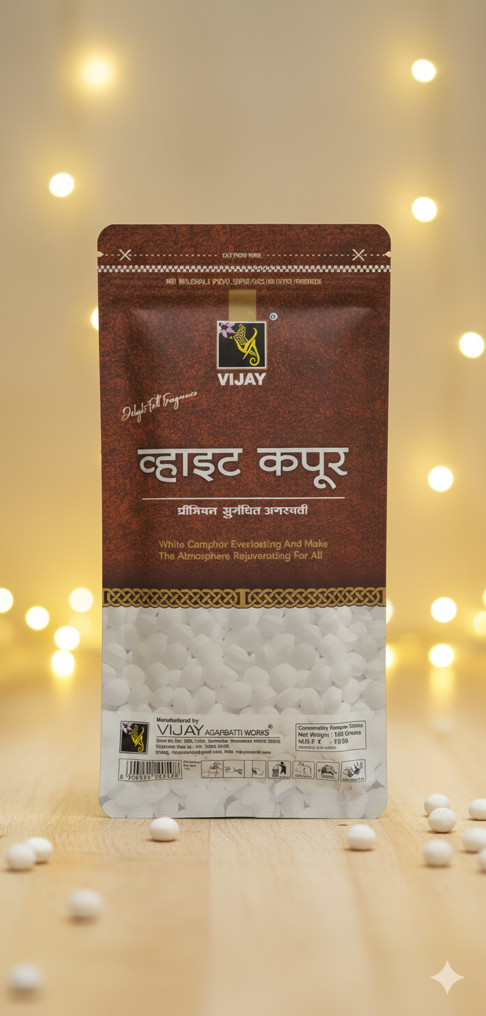 White Kapoor Incense Sticks – Strong Camphor Fragrance for Purification, Puja & Home Cleansing | Premium Devatrii Incense - DEVATRII INCENSE