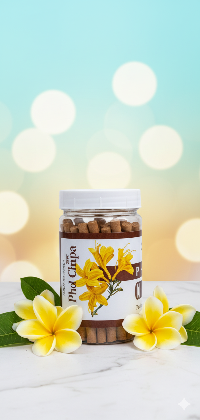 Balaji Champa Phool Bambooless Premium Incense Sticks Jar – Natural Champa Floral Aroma for Puja, Meditation & Home Fragrance | Devatrii - DEVATRII INCENSE