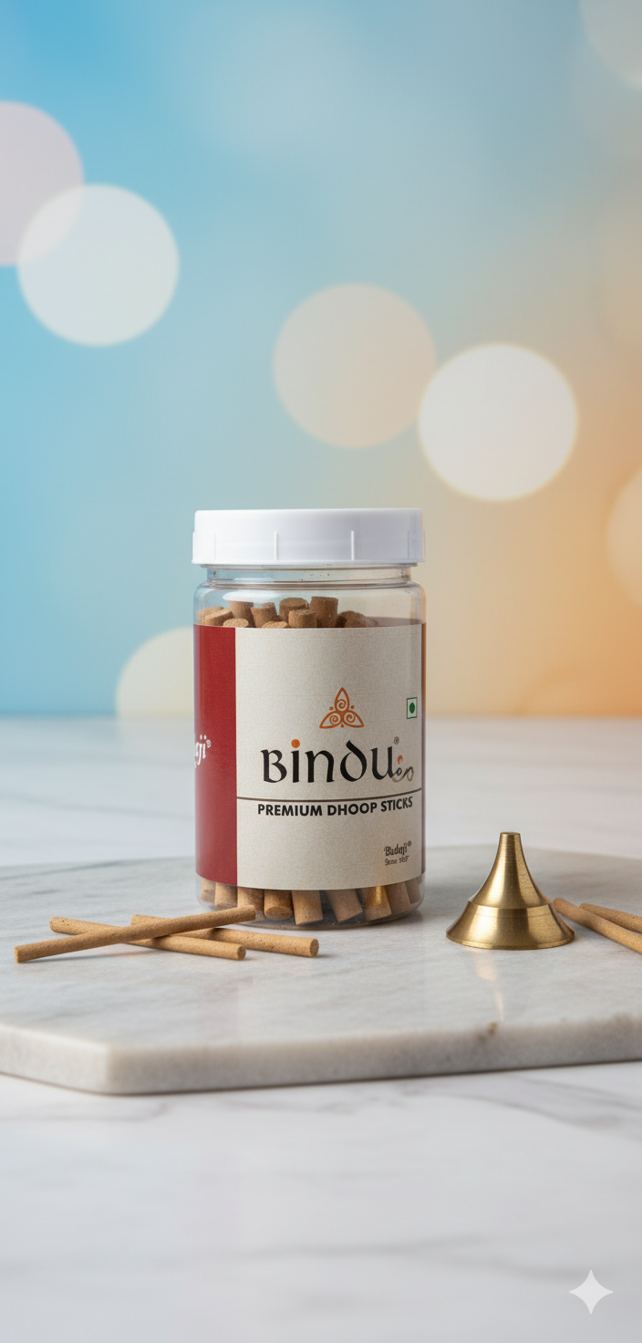 Balaji Bindu Bambooless Premium Incense Sticks (100 gms) – Long Lasting Natural Fragrance for Puja, Meditation & Home | Devatrii - DEVATRII INCENSE