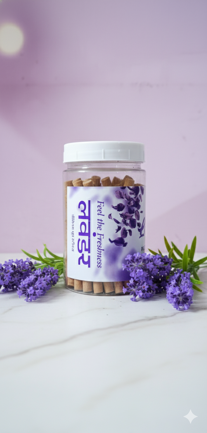 Balaji Lavender Premium Bambooless Incense Sticks (100 gms) – Relaxing Aromatherapy Fragrance for Puja, Meditation & Home | Devatrii - DEVATRII INCENSE