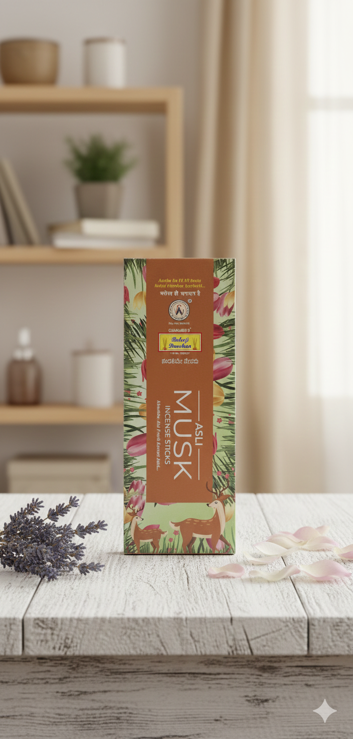 Balaji Darshan KASTURI MUSK – Divine Fragrance Incense for Meditation, Pooja & Positive Energy | Devatrii Incense - DEVATRII INCENSE