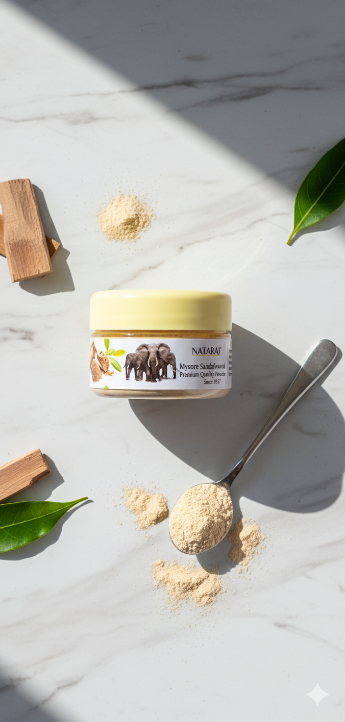 Mysore Nataraj Sandalwood Powder (40g) – Pure Chandan for Puja, Tilak & Meditation | Devatrii - DEVATRII INCENSE