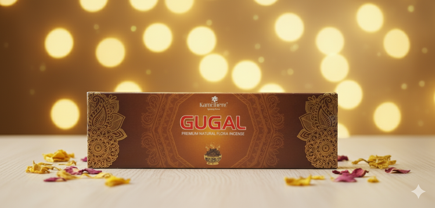 Kamdhenu Gugul Premium Dhoop | Pure Guggal for Puja, Meditation & Positivity (Long-Lasting Aroma) - DEVATRII INCENSE