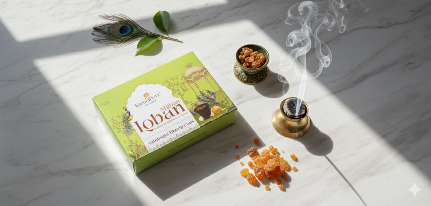 Kamdhenu Loban Sambrani Dhoop Cup – Premium Natural Fragrance for Puja & Home | Devatrii - DEVATRII INCENSE