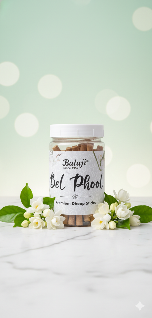 Balaji Bel Phool Bambooless Premium Incense Sticks (100 gms) – Natural Floral Fragrance for Puja, Meditation & Home | Devatrii - DEVATRII INCENSE