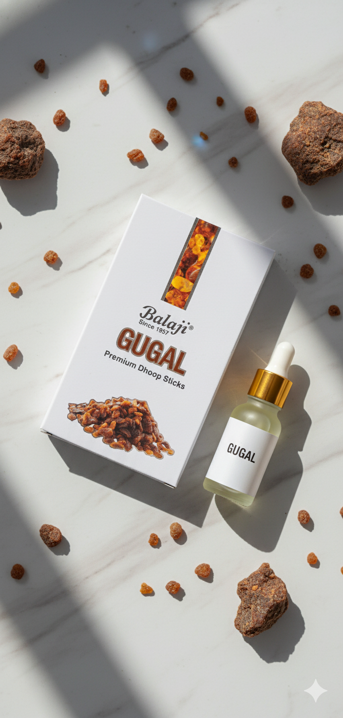 Balaji Gugal Bambooless Premium Incense Sticks (10 Sticks) – Pure Gugal Resin Fragrance for Puja, Meditation & Home | Devatrii - DEVATRII INCENSE