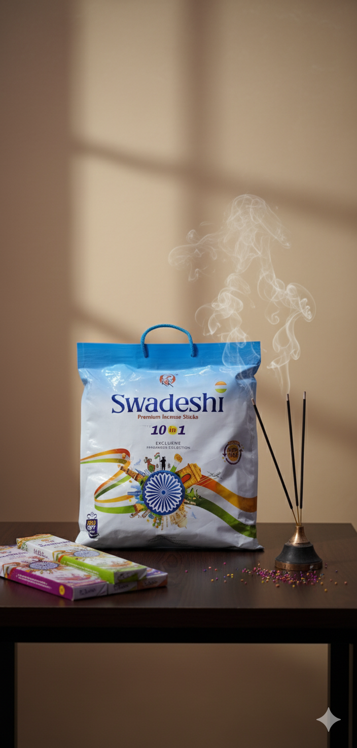 SWADESHI PREMIUM INSENCE STICK 10 IN 1 EXCLUSIVE FRAGRANCE COLLECTION 1 KG WEIGHT