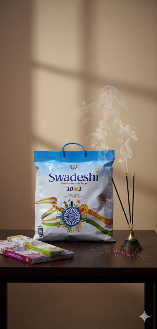 SWADESHI PREMIUM INSENCE STICK 10 IN 1 EXCLUSIVE FRAGRANCE COLLECTION 1 KG WEIGHT