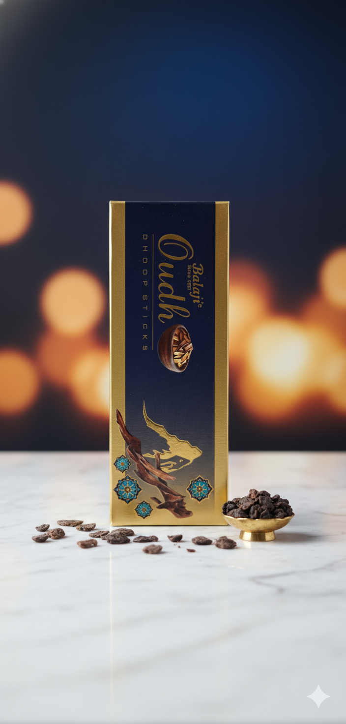 Balaji Oudh Premium Bambooless Dhoop 10 Sticks - DEVATRII INCENSE