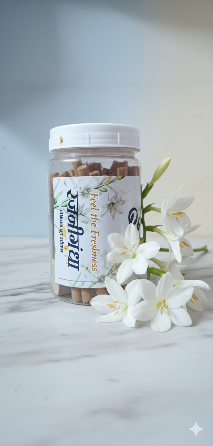 Balaji Rajnigandha Bambooless Premium Incense Sticks (100 gms) – Long-Lasting Floral Fragrance for Puja, Meditation & Home | Devatrii - DEVATRII INCENSE