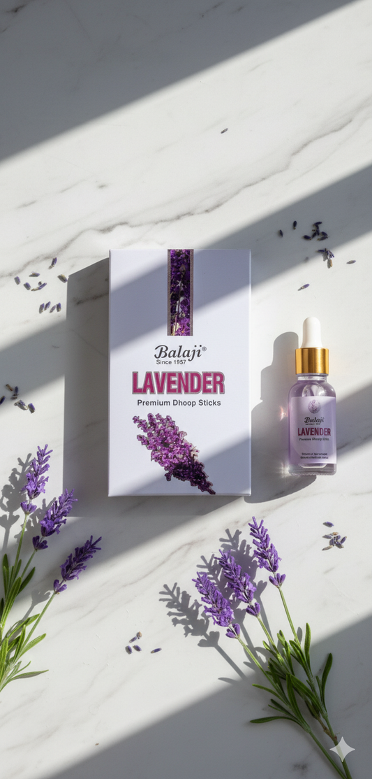 Balaji Lavender Bambooless Premium Incense Sticks (10 Sticks) – Calming Floral Fragrance for Relaxation, Puja & Meditation | Devatrii - DEVATRII INCENSE