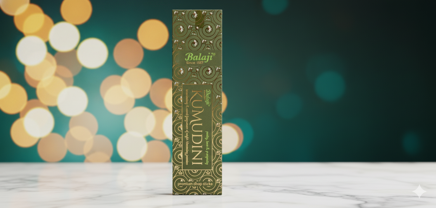 Kumudini Balaji Premium Incense Sticks – Long Lasting Natural Fragrance for Puja & Home | Devatrii - DEVATRII INCENSE