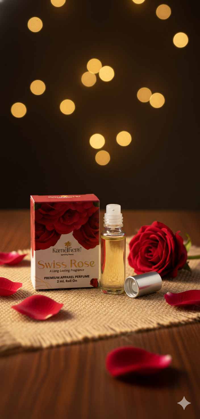 KAMDHENU SWISS ROSE PREMIUM APPAREL PERFUME ROLL ON 2ML