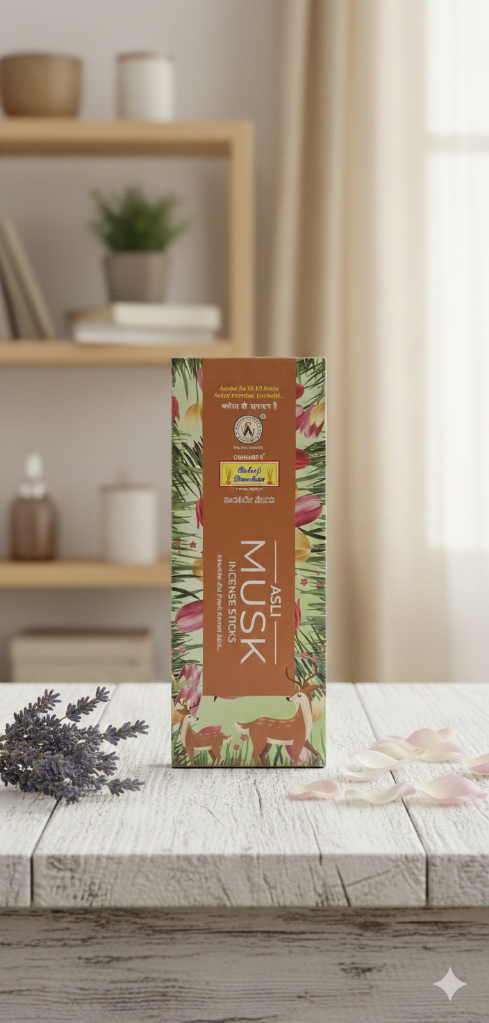 Balaji Darshan KASTURI MUSK – Divine Fragrance Incense for Meditation, Pooja & Positive Energy | Devatrii Incense - DEVATRII INCENSE