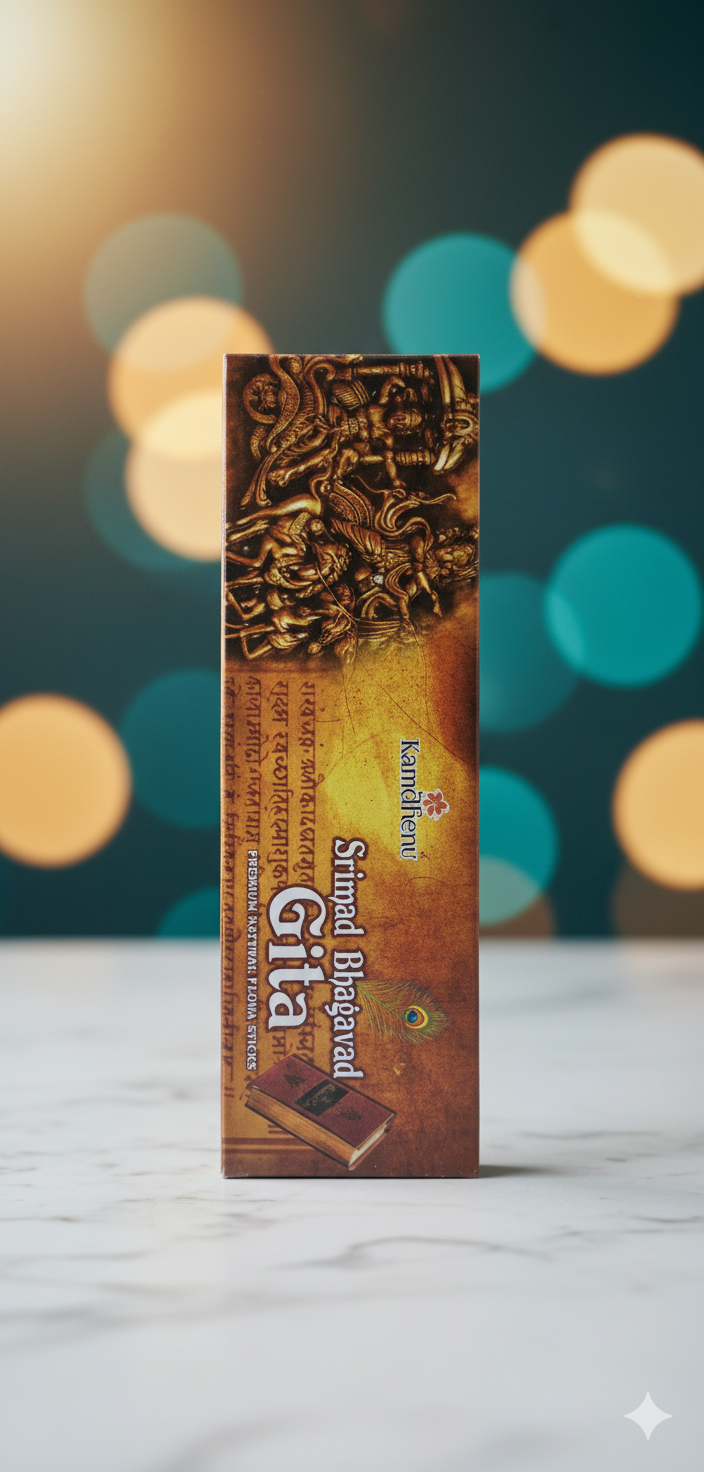 Kamdhenu Bhagwat Gita – Sacred Hindu Scripture for Daily Reading, Devotion & Spiritual Growth | Premium Devotional Incense | Devatrii - DEVATRII INCENSE