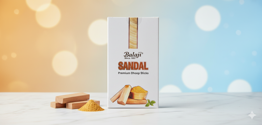 Balaji Sandal Bambooless Premium Incense Sticks (10 Sticks) – Pure Sandalwood Fragrance for Puja & Home | Devatrii - DEVATRII INCENSE