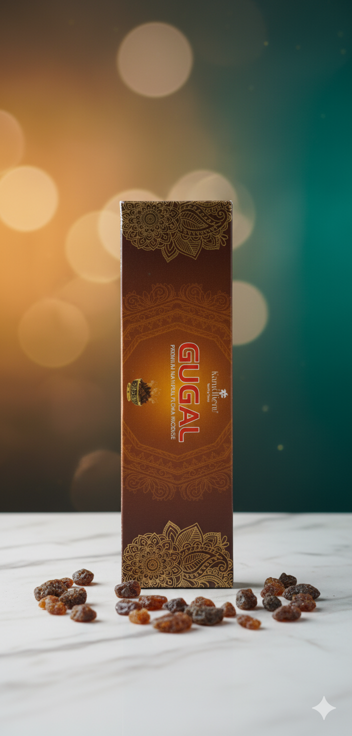Kamdhenu Gugul Premium Dhoop | Pure Guggal for Puja, Meditation & Positivity (Long-Lasting Aroma) - DEVATRII INCENSE