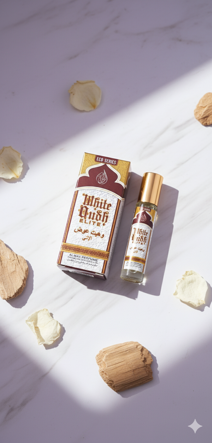 White Oudh Attar | Premium Long-Lasting Arabic Perfume Oil | Exotic Woody Floral Fragrance (Unisex) - DEVATRII INCENSE